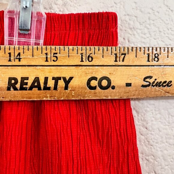 Nina Parker Size XL Women Red Orange High Rise Wide Leg Cropped Pull on Pants - Picture 5 of 11